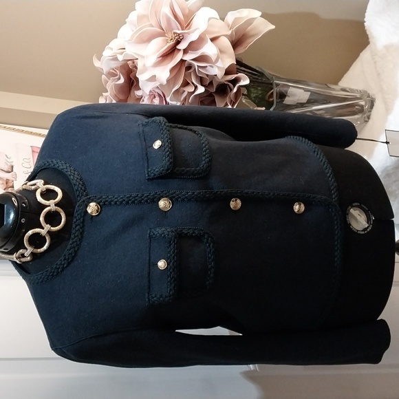 NWT XL BAGATELLE Chic Navy Women's Blazer with Gold Accents - Picture 8 of 17